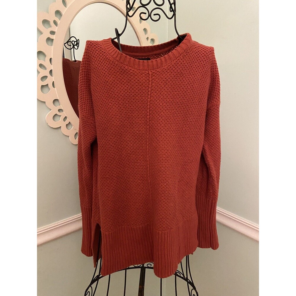 RACHEL ZOE S small‎ orange sweater button sleeve high low